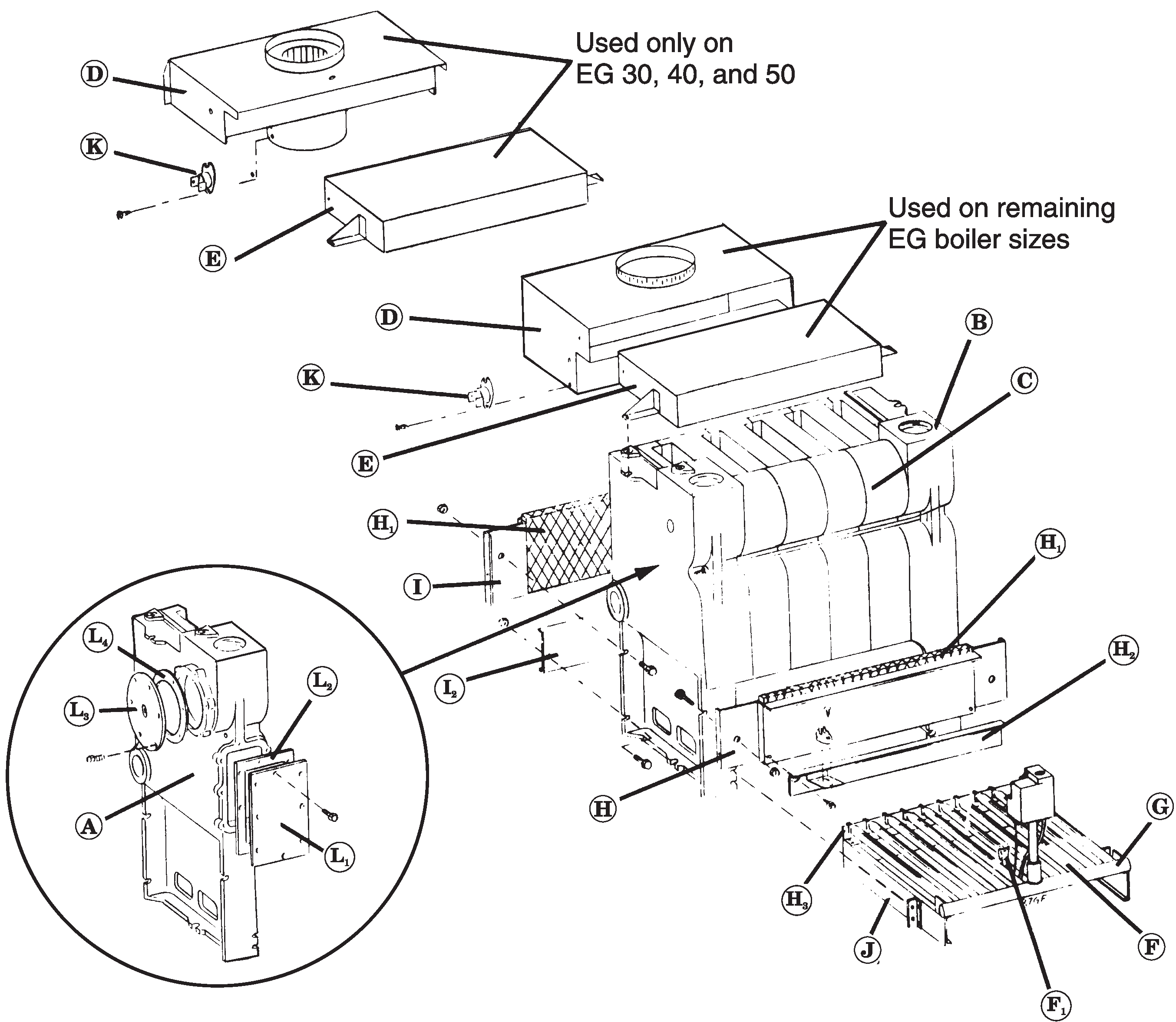 EG-75 Section / Base Assembly Parts Drawing